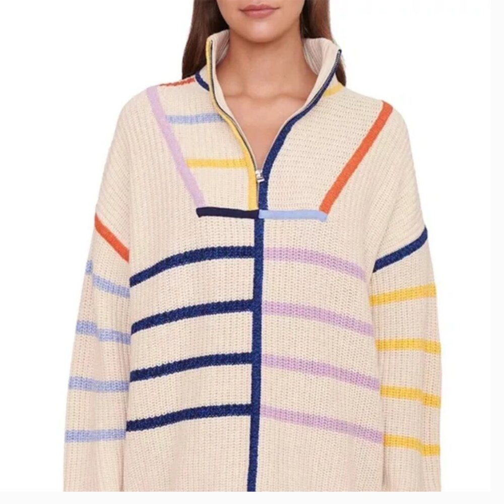 STAUD Hampton Cabana Striped Sweater Medium